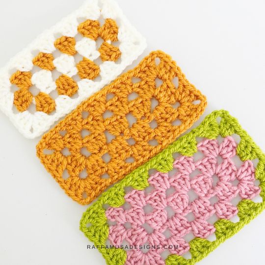 Crochet Granny Rectangles in Multiple Colors - Raffamusa Designs