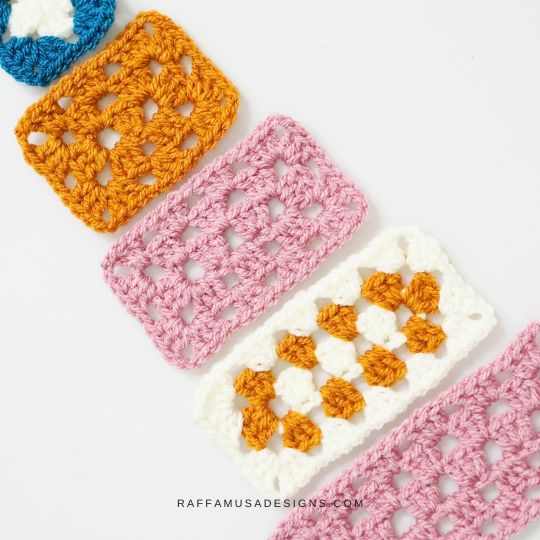 Crochet Granny Rectangles in Increasing Sizes - Raffamusa Designs