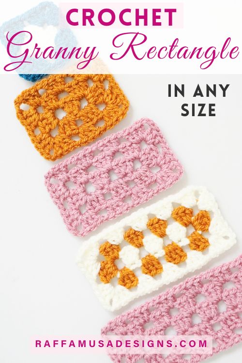 Granny Stitch Rectangles in Any Size- Free Crochet Pattern Tutorial - Raffamusa Designs
