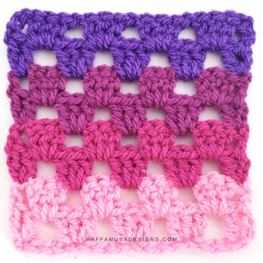 Crochet Granny Stripe Stitch Tutorial - Raffamusa Designs