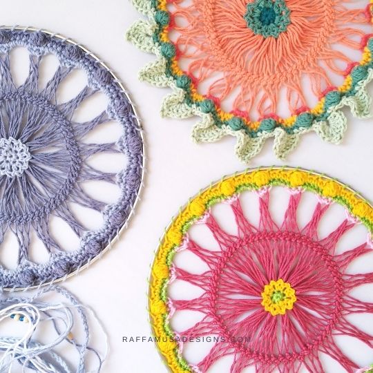 Crochet Hairpin Lace Dreamcatcher - Raffamusa Designs
