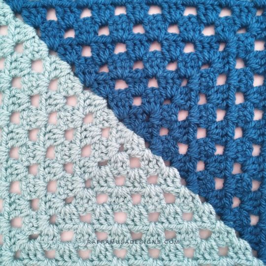 Crochet half & half granny square tutorial - Raffamusa Designs