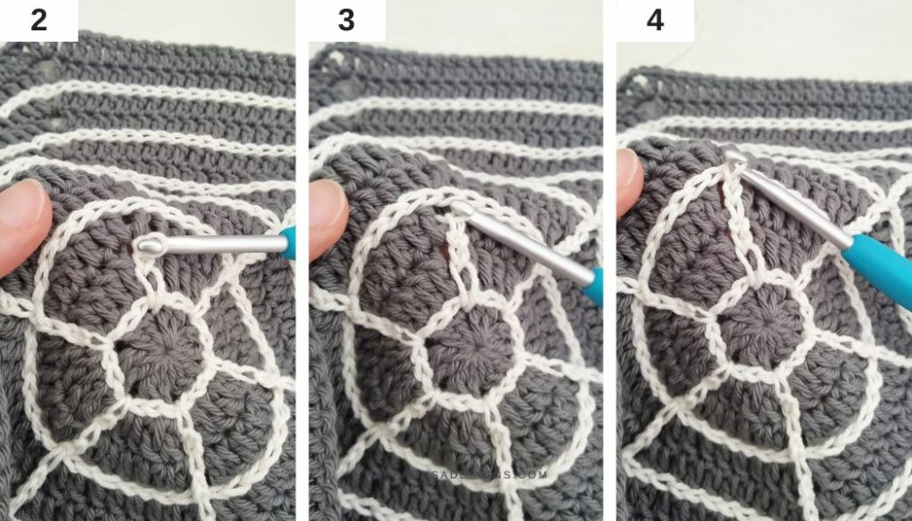 How to crochet a spiderweb dishcloth for Halloween - 2 - Raffamusa Designs