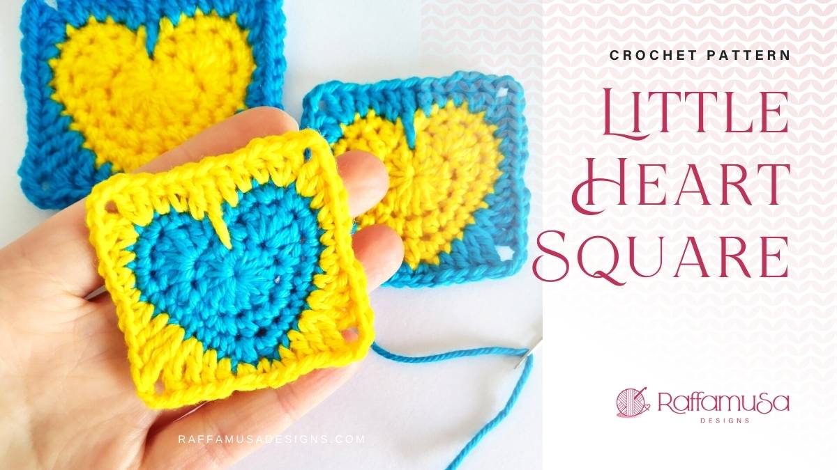 Little Heart Square - Free Crochet Pattern - Raffamusa Designs