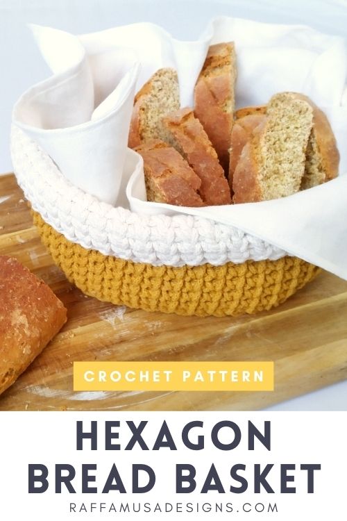 Easy Knit Stitch Bread Basket - Free Crochet Pattern - Raffamusa Designs