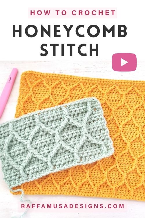 How to Crochet the Honeycomb Stitch - Video Tutorial - Raffamusa Designs