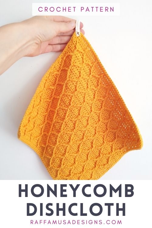 Honeycomb Textured Dishcloth - Free Crochet Pattern - Raffamusa Designs