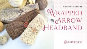 Crochet Hygge Arrows Headband - Free Crochet Pattern - Raffamusa Designs