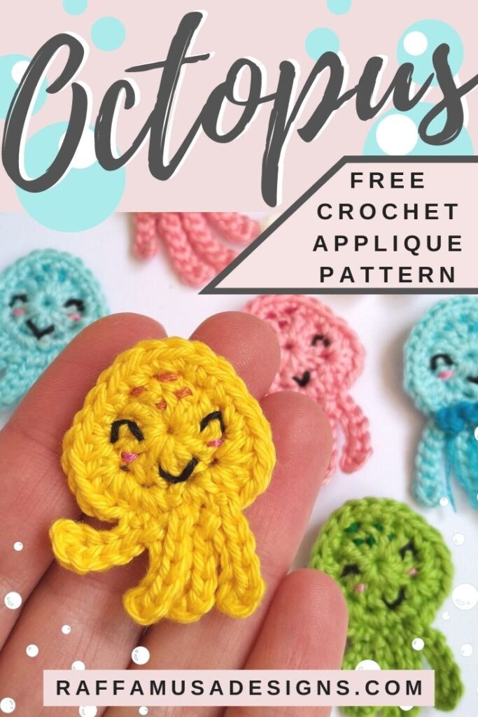 Free crochet pattern - Octopus and Jellyfish Applique