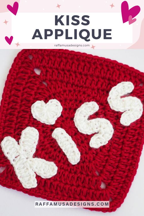 Crochet KISS Applique - Free Pattern - Raffamusa Designs