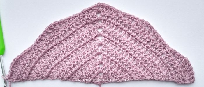Row 9 - Crochet Lace Fan Shawl - Raffamusa Designs