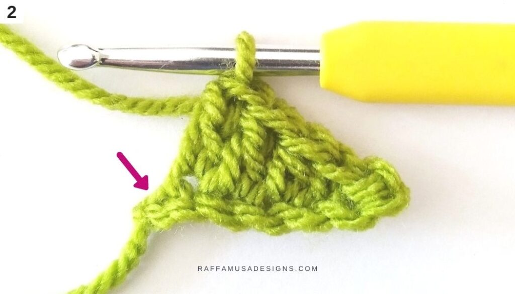 How to Crochet a Leaf Applique - Step 2 - Raffamusa Designs