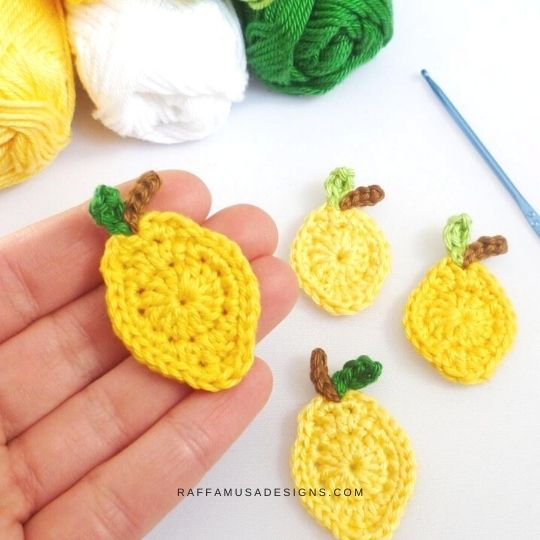 Large Lemon Applique - Free Crochet Pattern - Raffamusa Designs