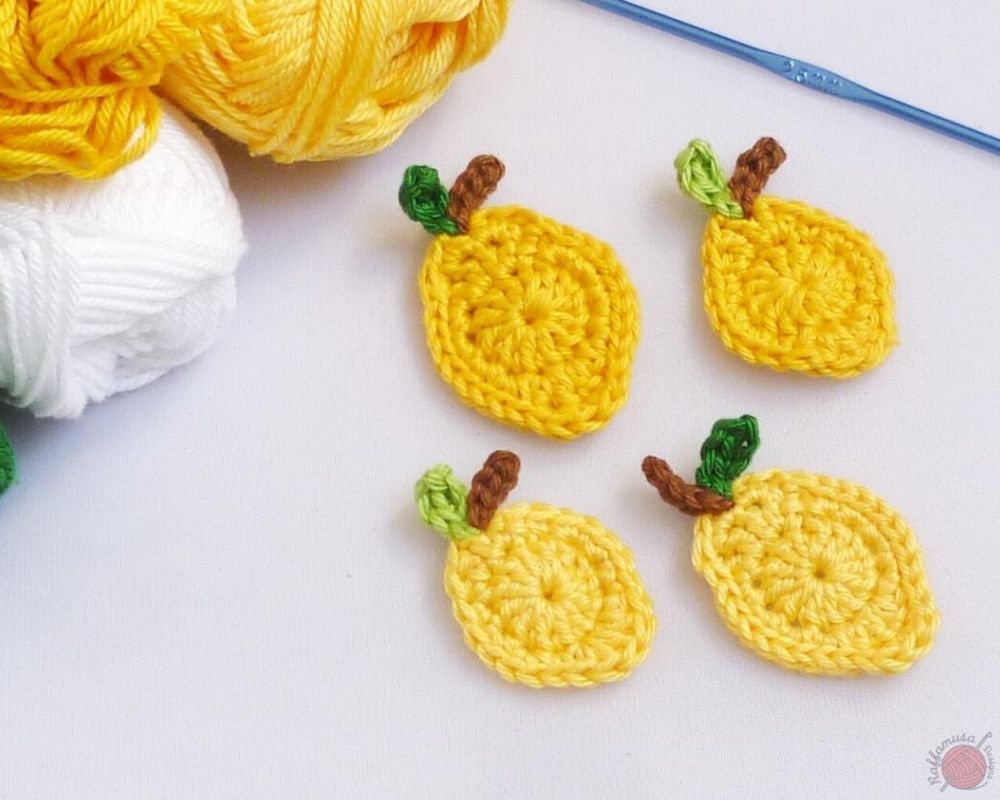 Crochet Lemon Applique - Free Pattern by RaffamusaDesigns