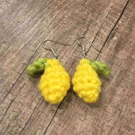 Crochet Lemon Earrings - TJ Crochets