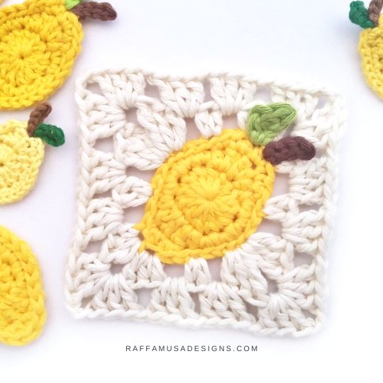Free Crochet Pattern - Lemon Granny Square - Raffamusa Designs