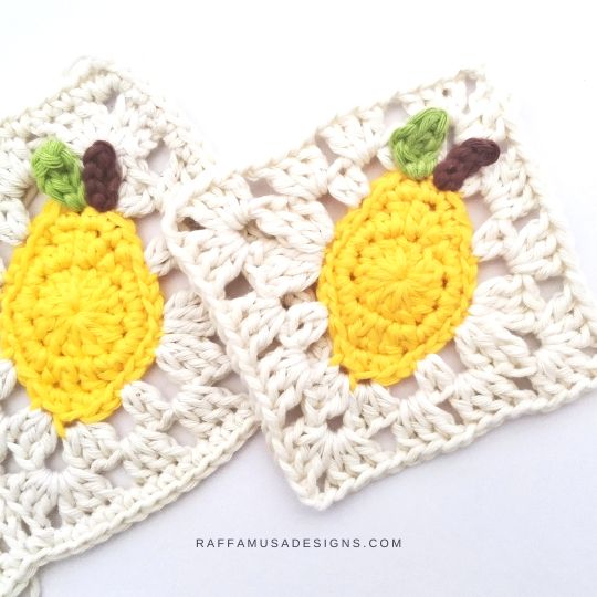 Crochet Lemon Granny Squares - Raffamusa Designs