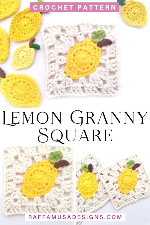 Lemon Granny Square - Free Crochet Pattern - Raffamusa Designs