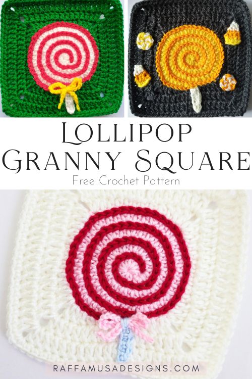 Lollipop Granny Square - Free Crochet Pattern - Raffamusa Designs
