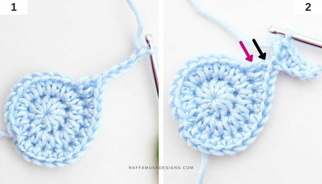Crochet Love Bird Applique Tutorial - 1 - Raffamusa Designs