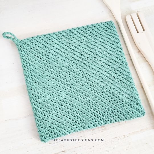 Crochet Double-Thick Potholder - Raffamusa Designs