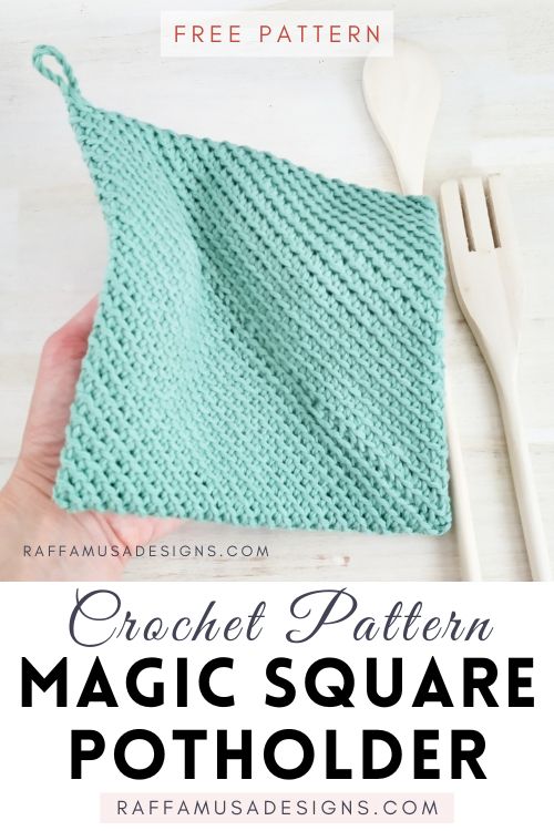 How to Crochet a Magic Square Double-Thick Potholder - Raffamusa Designs