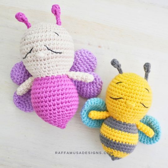 Mini Butterfly or Bee Amigurumi - RaffamusaDesigns