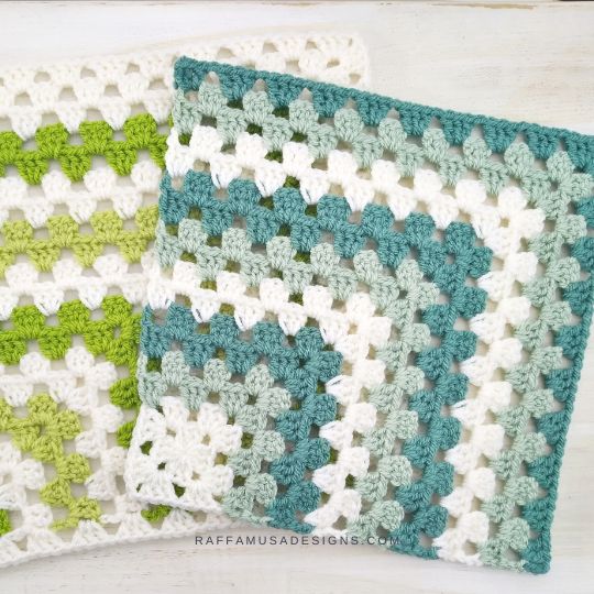 Crochet Mitered Granny Squares - Raffamusa Designs