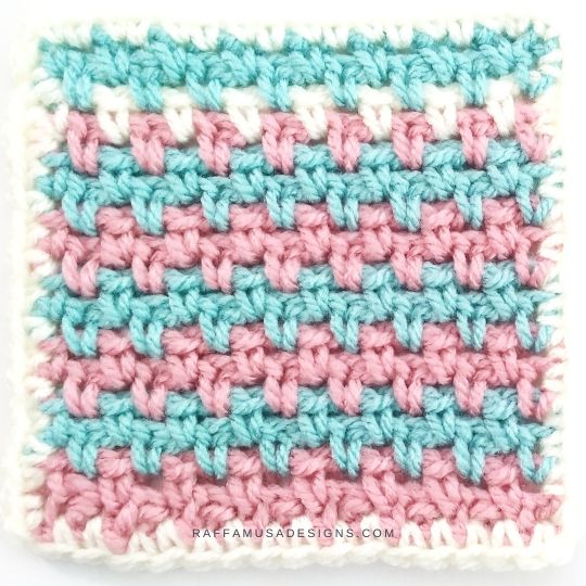 Crochet Moss Stitch Tutorial - Raffamusa Designs