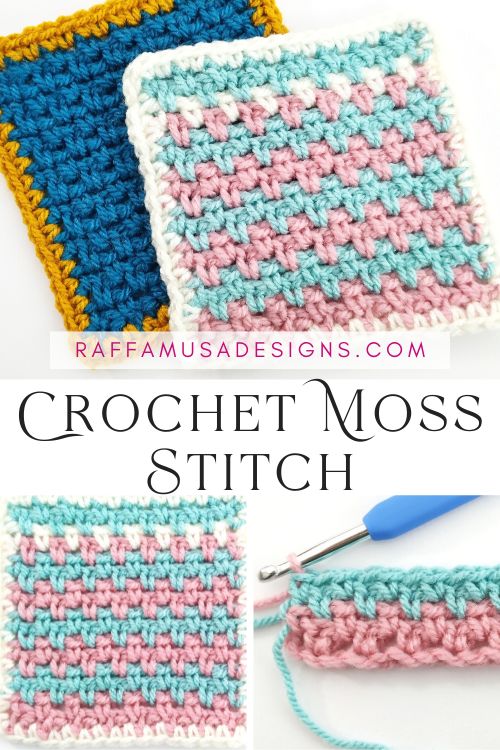 How to Crochet the Moss Stitch - Step-by-Step Tutorial - Raffamusa Designs