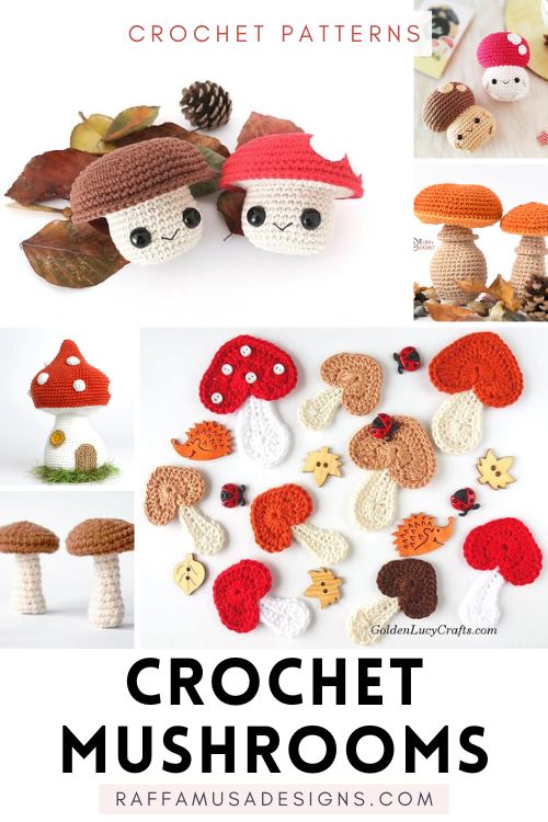 Free Crochet Mushroom Patterns - Raffamusa Designs