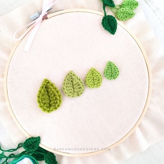 Crochet Leaf Applique - Raffamusa Designs