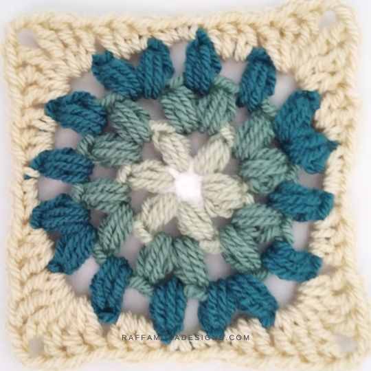 Puff Stitch Flower Square - Free Crochet Pattern