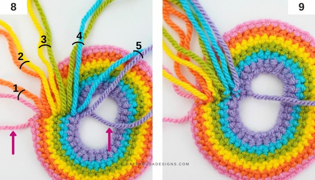 Rainbow Amigurumi - How to deal with the ends - Raffamusa Designs