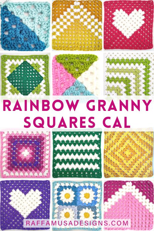 Crochet Rainbow Granny Squares CAL - Raffamusa Designs