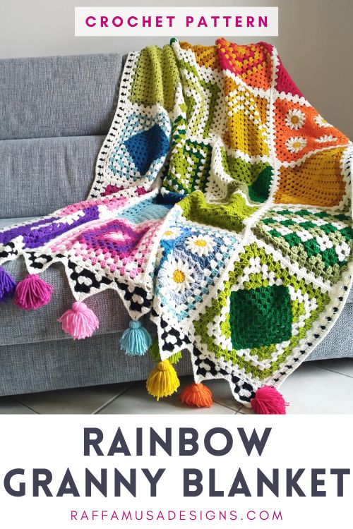 Rainbow Granny Blanket - Free Crochet Pattern