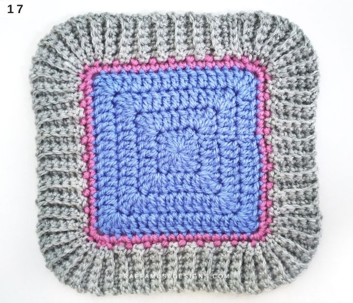 Crochet Ribbed Border Edging - Tutorial - 17 - Raffamusa Designs