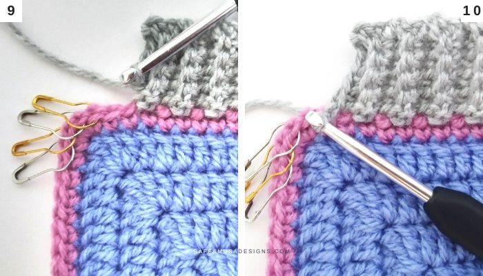 Crochet Ribbed Border Edging - Tutorial - 9, 10 - Raffamusa Designs