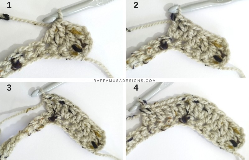 How to crochet row 2.