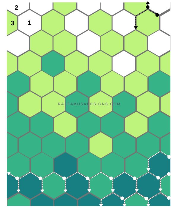 Crochet Solid Hexagons Throw Blanket - Assembly - Raffamusa Designs