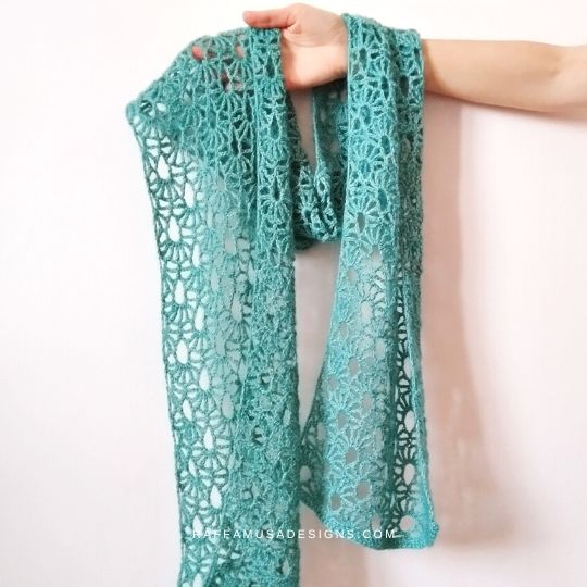 Spring Breeze Lace Scarf - Free Crochet Pattern - Raffamusa Designs