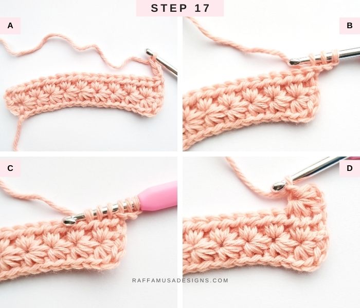 How to crochet the Star Stitch - Step 17 - Raffamusa Designs