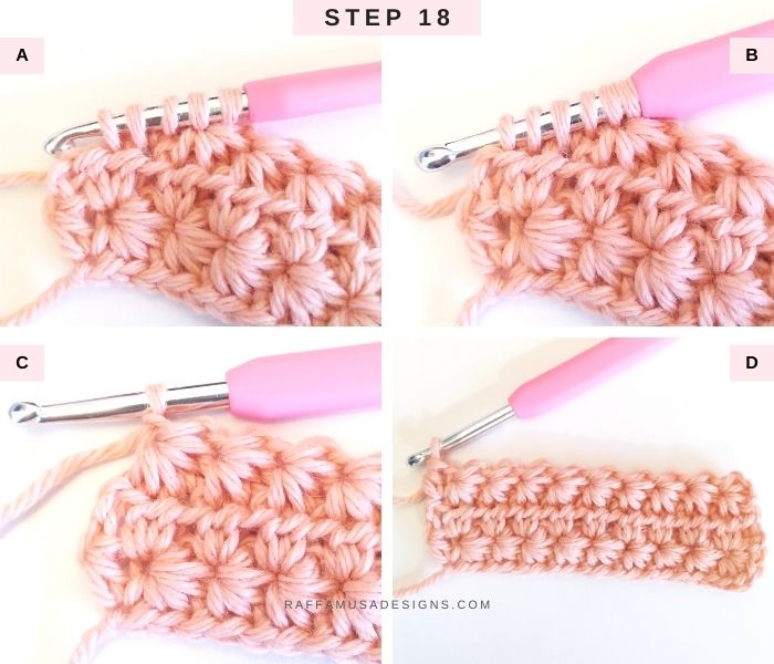 How to crochet the Star Stitch - Step 18 - Raffamusa Designs