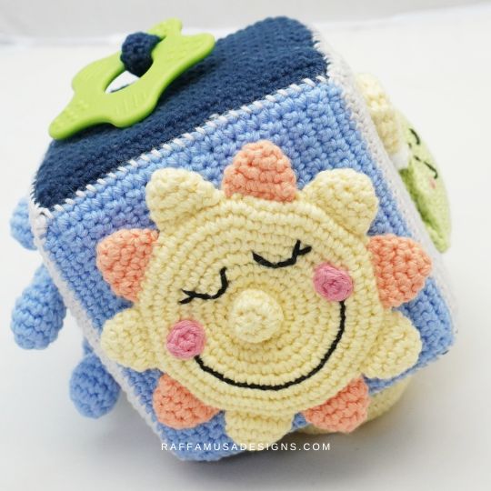 Crochet Sun Sensory Toy - Raffamusa Designs