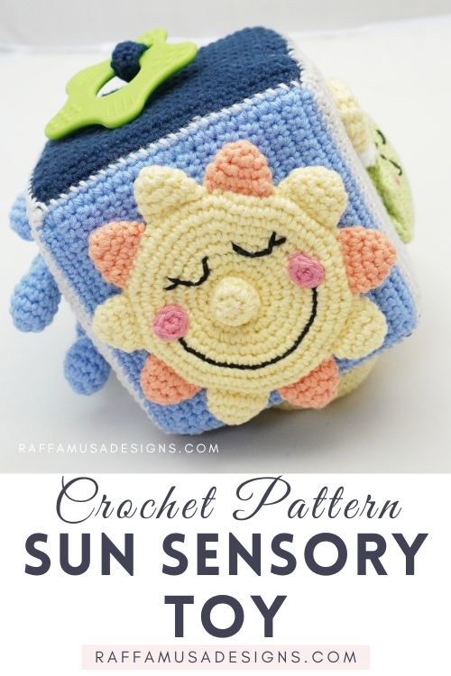 Crochet Sun Sensory Toy - Free Pattern - Raffamusa Designs