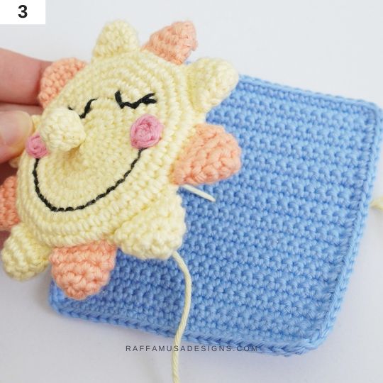 Crochet Sun Sensory Toy - Assembly - Raffamusa Designs