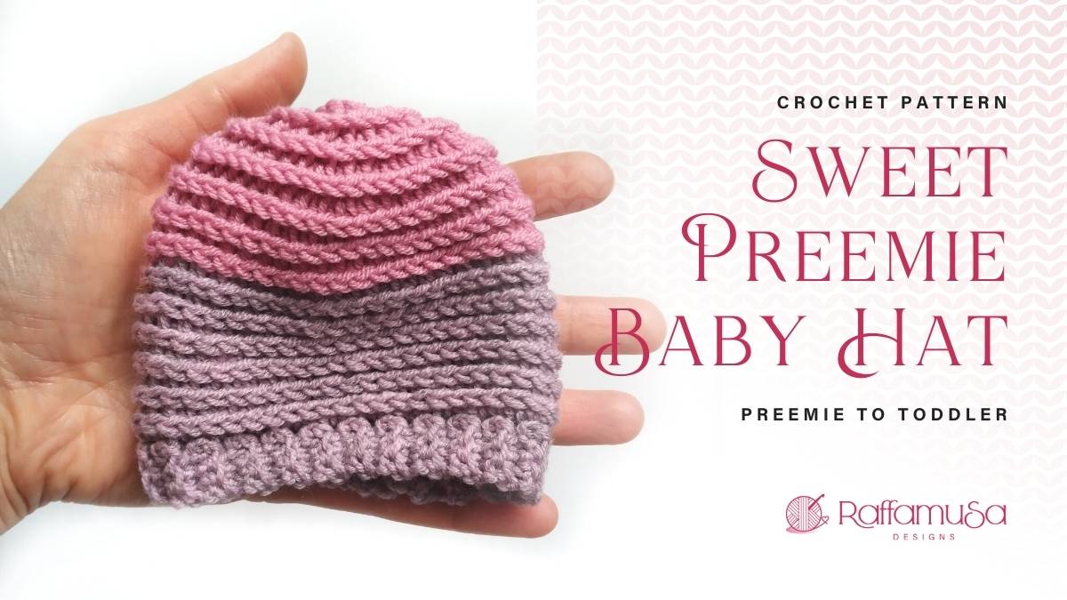 How to Crochet a Third Loop Half Double Crochet Baby Hat - Free Crochet Pattern - Raffamusa Designs