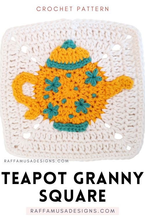 Crochet Teapot Granny Square - Free Pattern - Raffamusa Designs