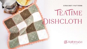 Solid Granny Square Teatime Dishcloth - Free Crochet Pattern - Raffamusa Designs