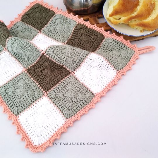 Teatime Dishcloth - Free Crochet Pattern - Raffamusa Designs